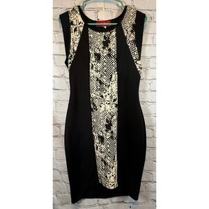 Akira Chicago Red Label Black Snake Print Sleeveless Bodycon Dress Sz‎ Large